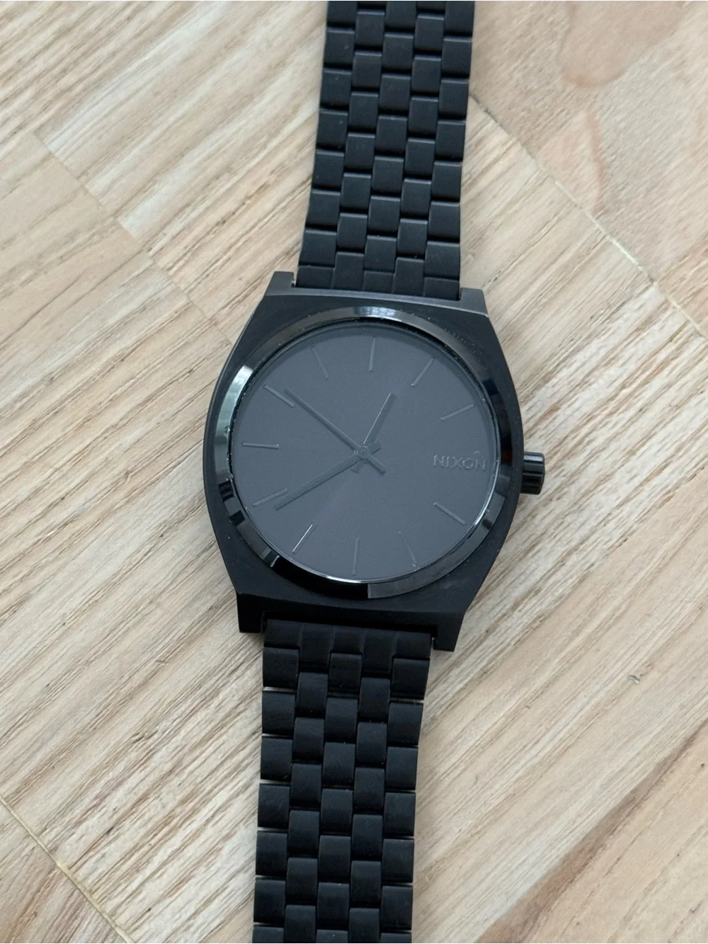 Nixon Minimal The Time Traveler Black Dial Stainless Case Adjustable Bracelet